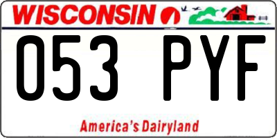 WI license plate 053PYF