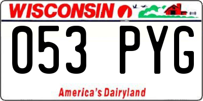 WI license plate 053PYG