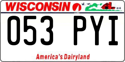 WI license plate 053PYI