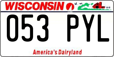 WI license plate 053PYL
