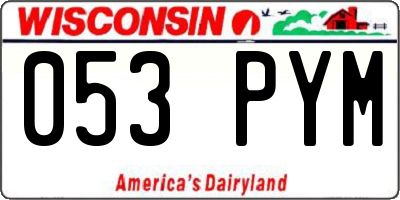WI license plate 053PYM