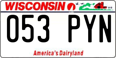 WI license plate 053PYN
