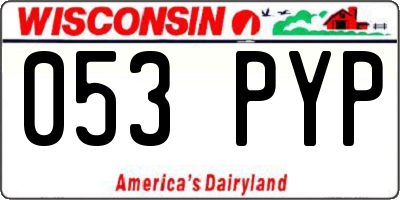 WI license plate 053PYP