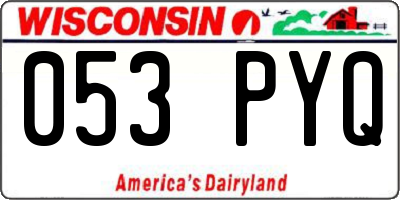 WI license plate 053PYQ