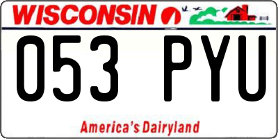 WI license plate 053PYU