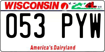WI license plate 053PYW