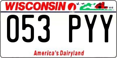WI license plate 053PYY