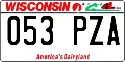 WI license plate 053PZA