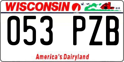 WI license plate 053PZB