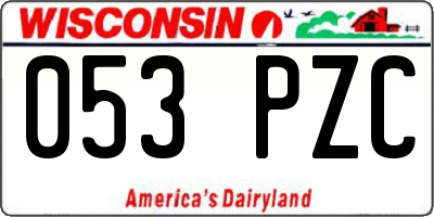 WI license plate 053PZC