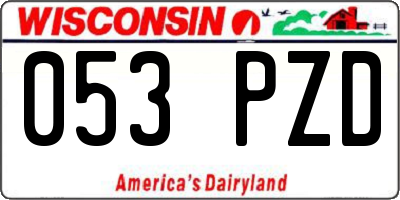 WI license plate 053PZD