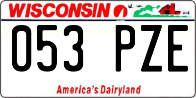 WI license plate 053PZE