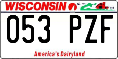 WI license plate 053PZF