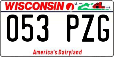 WI license plate 053PZG