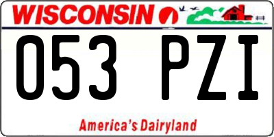 WI license plate 053PZI
