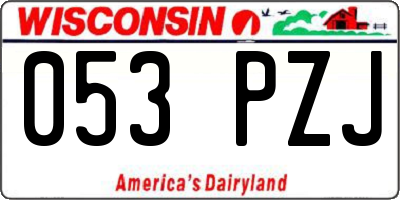WI license plate 053PZJ