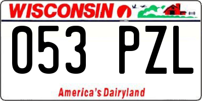 WI license plate 053PZL