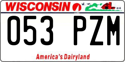 WI license plate 053PZM