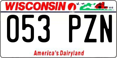 WI license plate 053PZN