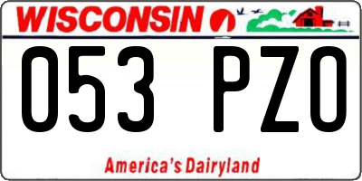 WI license plate 053PZO