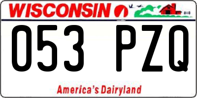 WI license plate 053PZQ