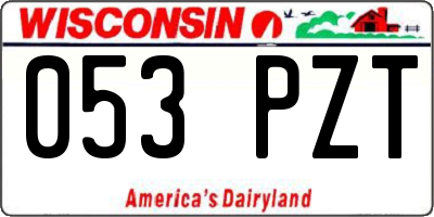 WI license plate 053PZT