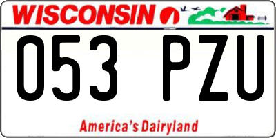 WI license plate 053PZU