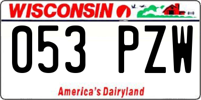 WI license plate 053PZW