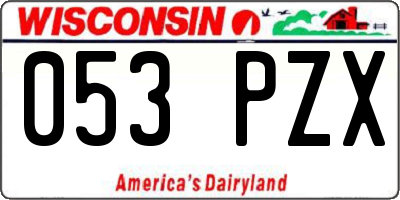 WI license plate 053PZX