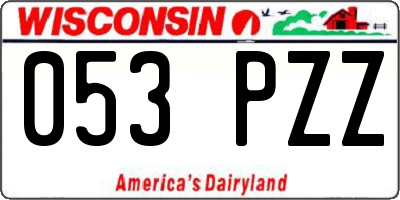 WI license plate 053PZZ