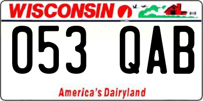 WI license plate 053QAB