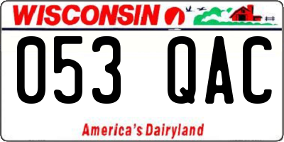 WI license plate 053QAC