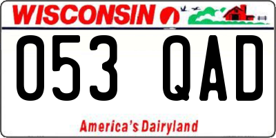 WI license plate 053QAD