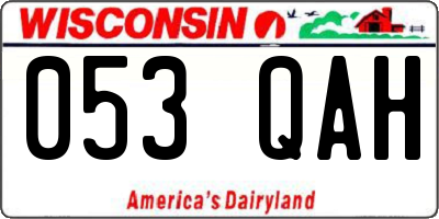 WI license plate 053QAH