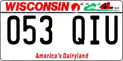 WI license plate 053QIU