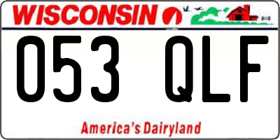 WI license plate 053QLF