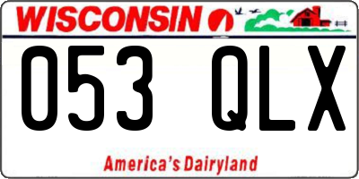 WI license plate 053QLX