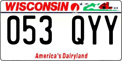 WI license plate 053QYY