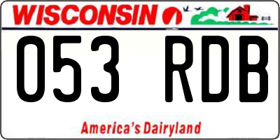 WI license plate 053RDB
