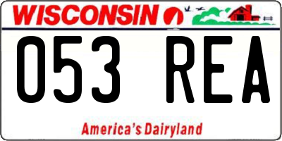 WI license plate 053REA