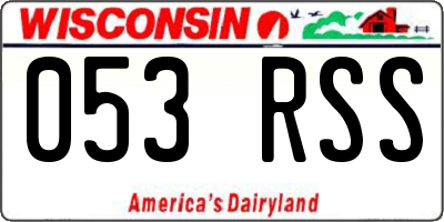 WI license plate 053RSS