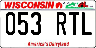 WI license plate 053RTL