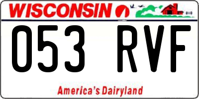 WI license plate 053RVF