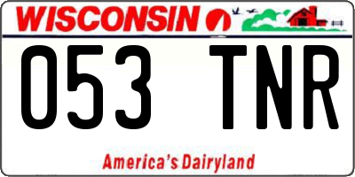 WI license plate 053TNR