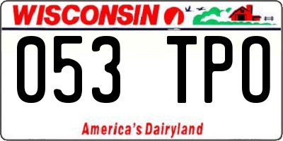 WI license plate 053TPO