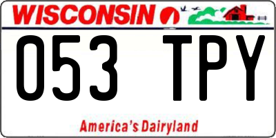 WI license plate 053TPY