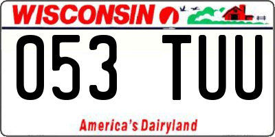 WI license plate 053TUU