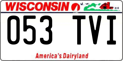 WI license plate 053TVI