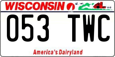 WI license plate 053TWC
