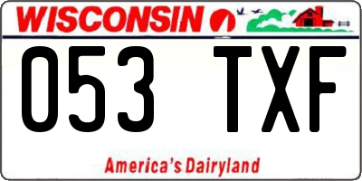 WI license plate 053TXF